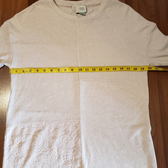 Anthropologie Saturday Sunday Ivory snowmass patchwork lace sweater size S - Picture 10 of 12